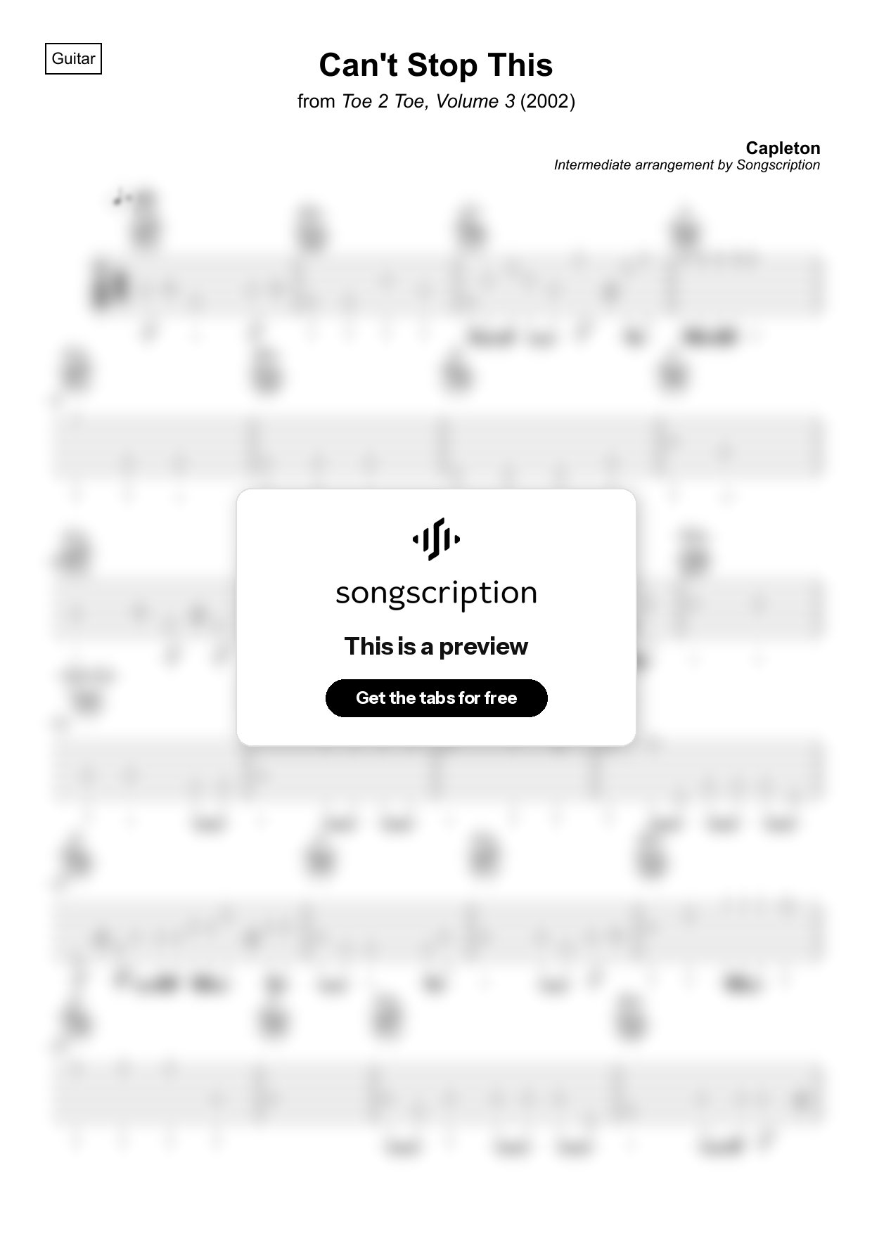 Intermediate Acoustic Guitar Tabs for "Can't Stop This" by Capleton