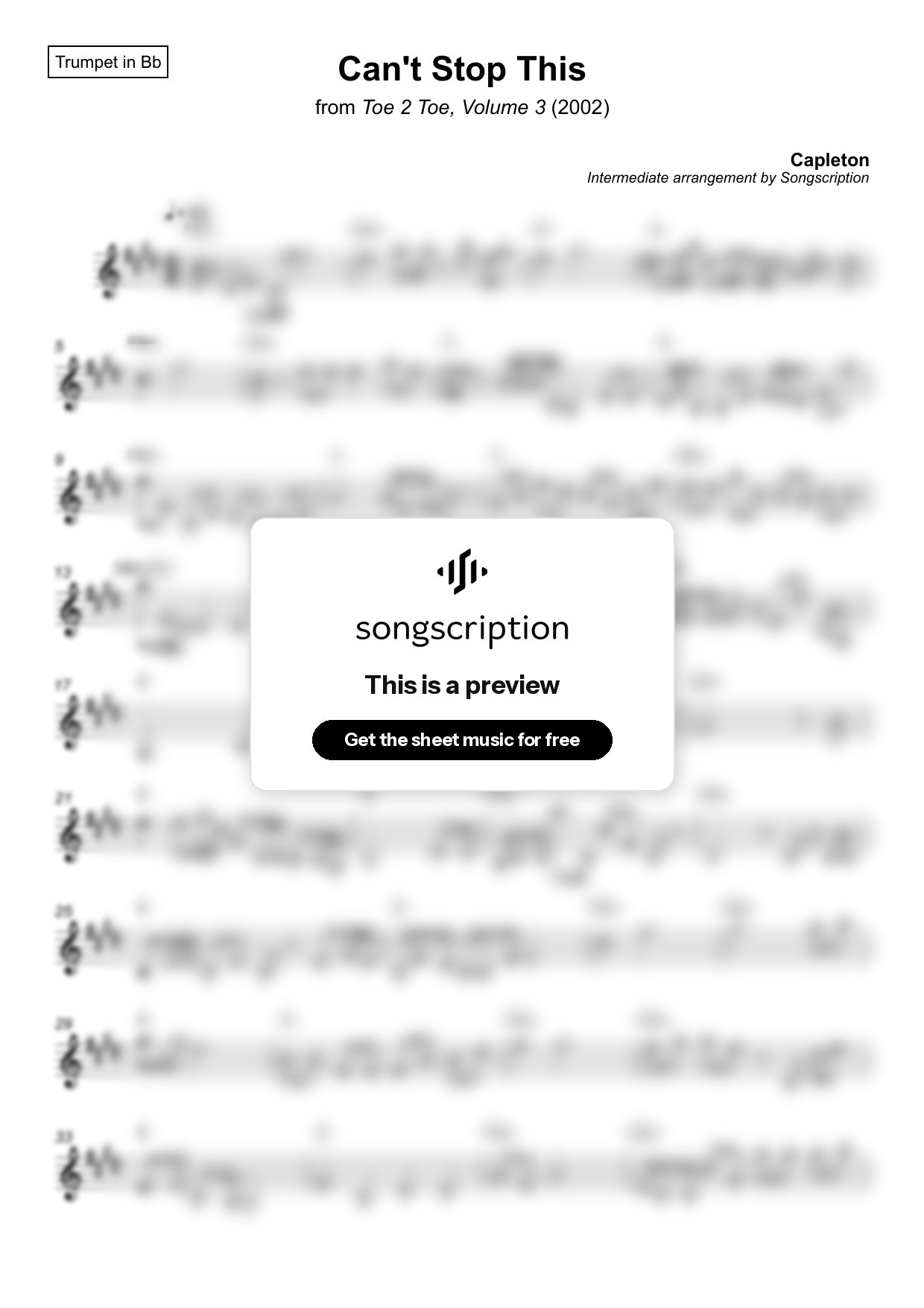 Intermediate Trumpet Sheet Music for "Can't Stop This" by Capleton