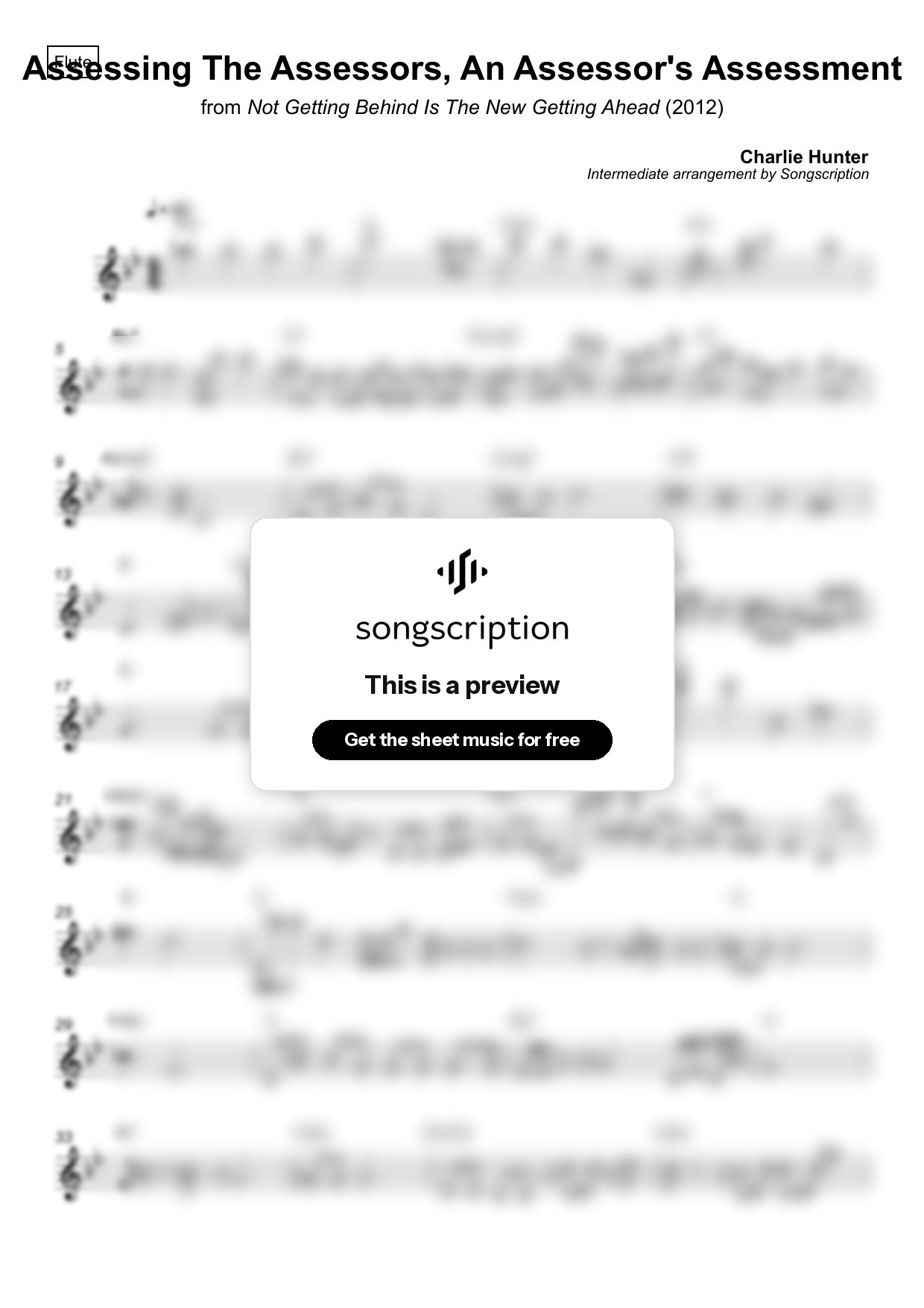 Intermediate Flute Sheet Music for "Assessing The Assessors, An Assessor's Assessment" by Charlie Hunter