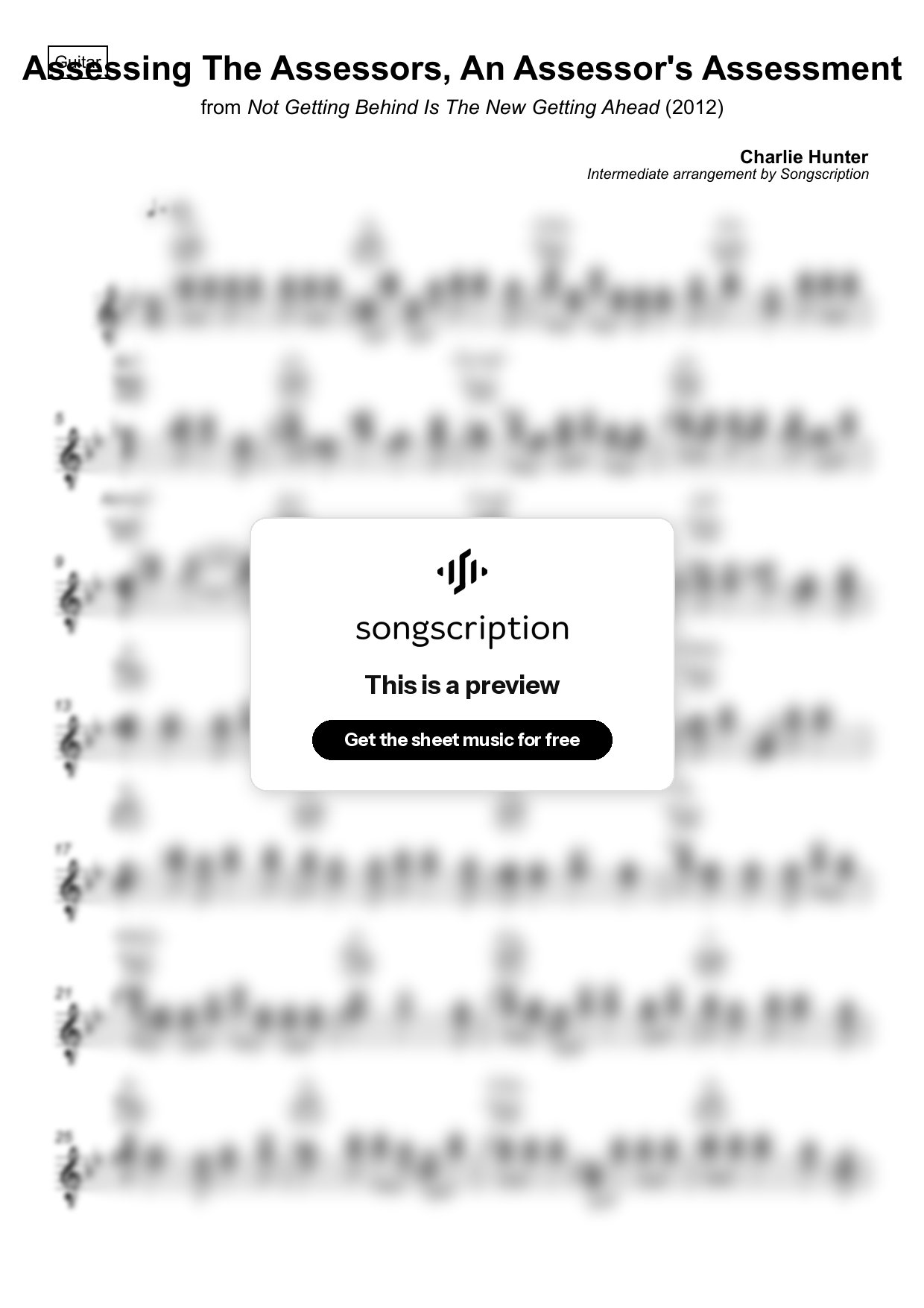 Intermediate Acoustic Guitar Sheet Music for "Assessing The Assessors, An Assessor's Assessment" by Charlie Hunter