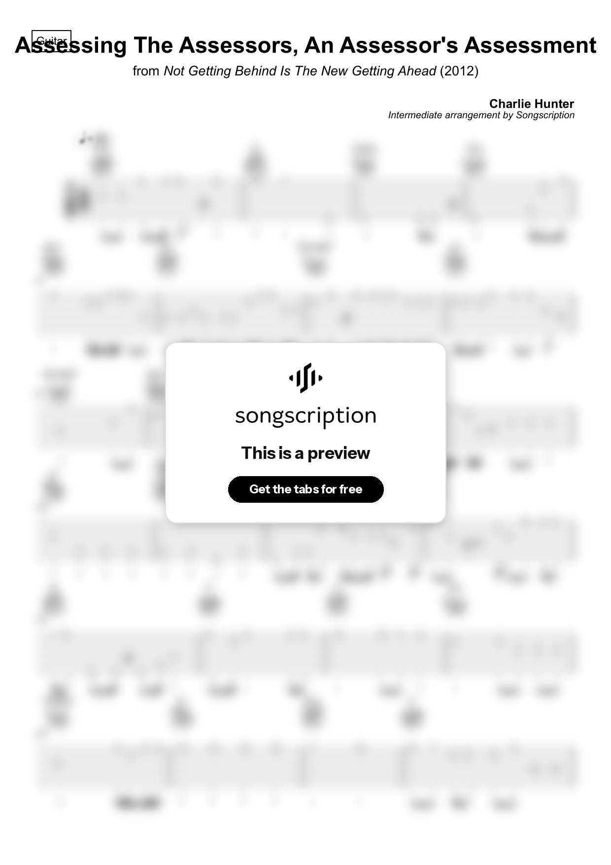 Intermediate Acoustic Guitar Tabs for "Assessing The Assessors, An Assessor's Assessment" by Charlie Hunter