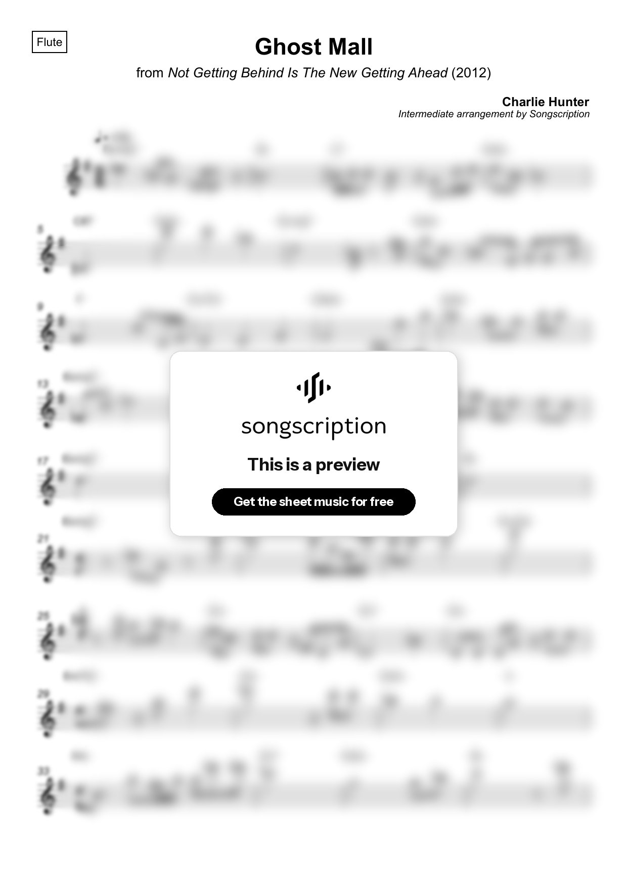 Intermediate Flute Sheet Music for "Ghost Mall" by Charlie Hunter