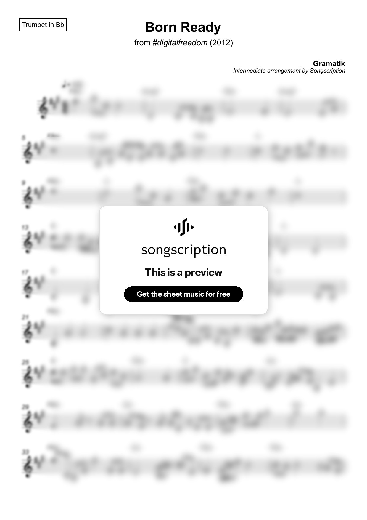 Intermediate Trumpet Sheet Music for "Born Ready" by Gramatik