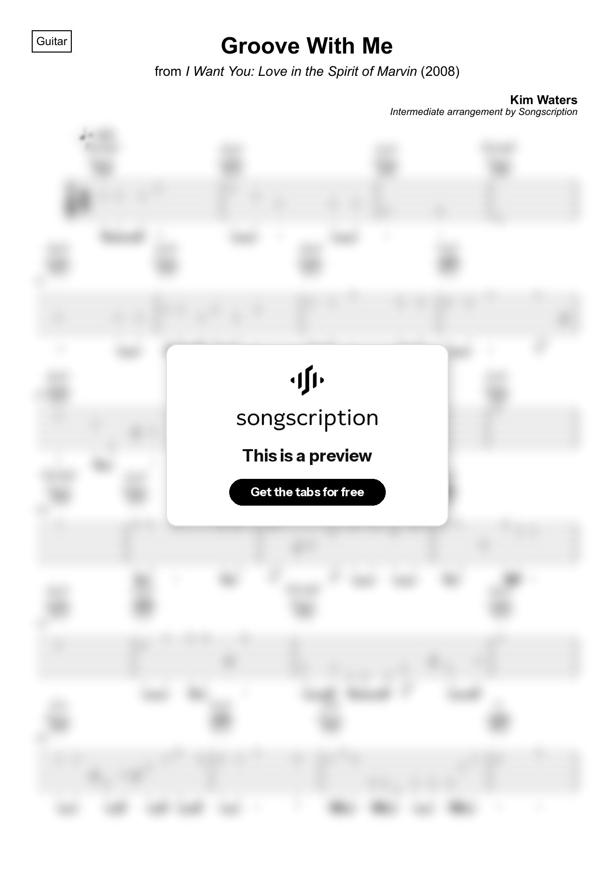 Intermediate Acoustic Guitar Tabs for "Groove With Me" by Kim Waters
