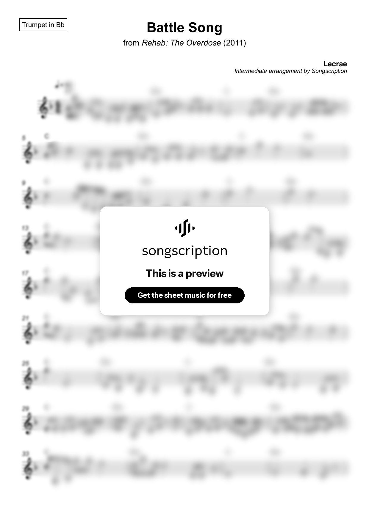 Intermediate Trumpet Sheet Music for "Battle Song" by Lecrae