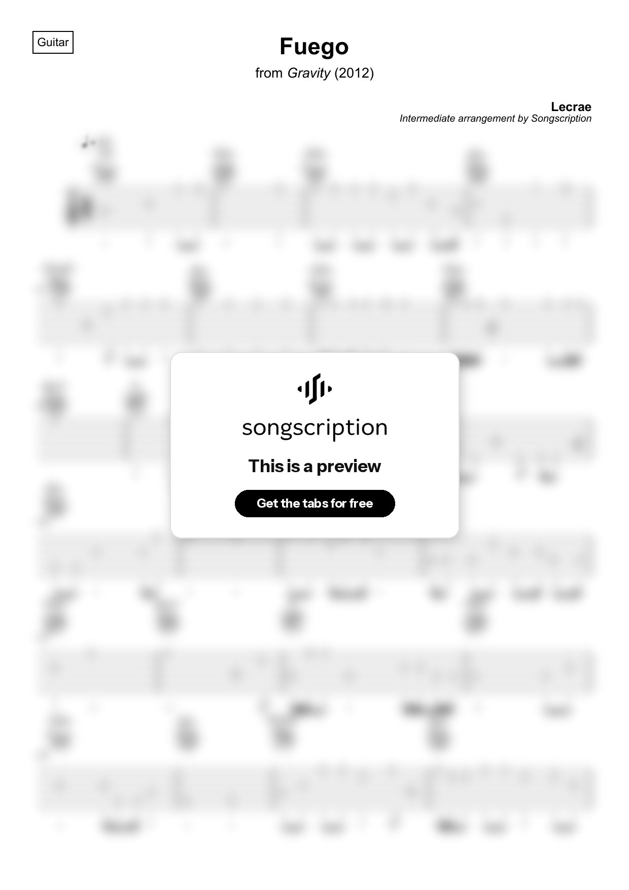 Intermediate Acoustic Guitar Tabs for "Fuego" by Lecrae