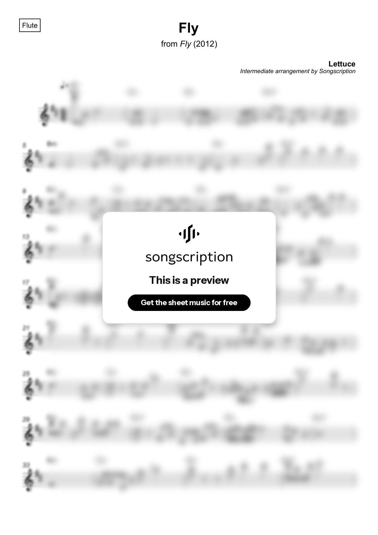 Intermediate Flute Sheet Music for "Fly" by Lettuce