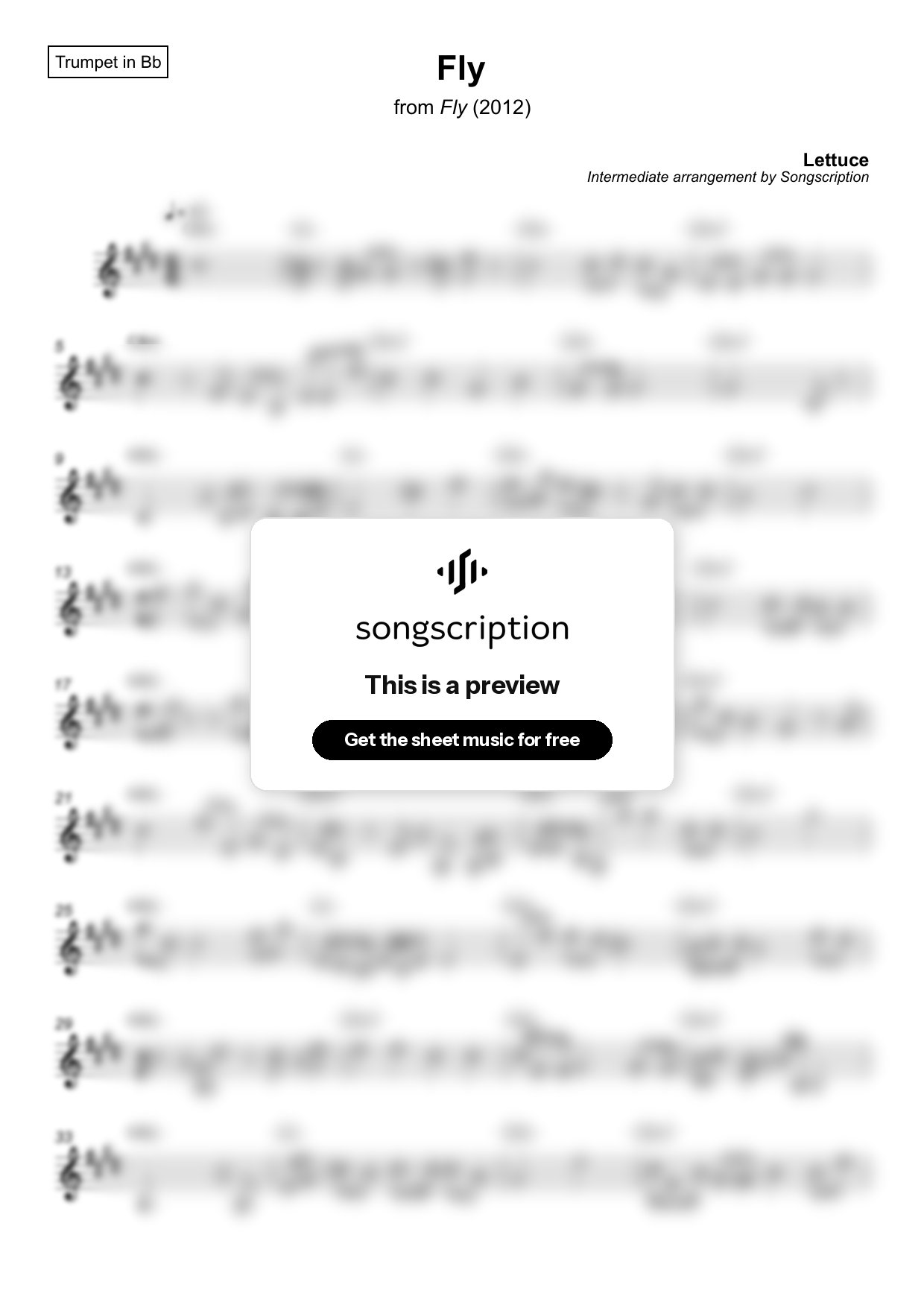 Intermediate Trumpet Sheet Music for "Fly" by Lettuce