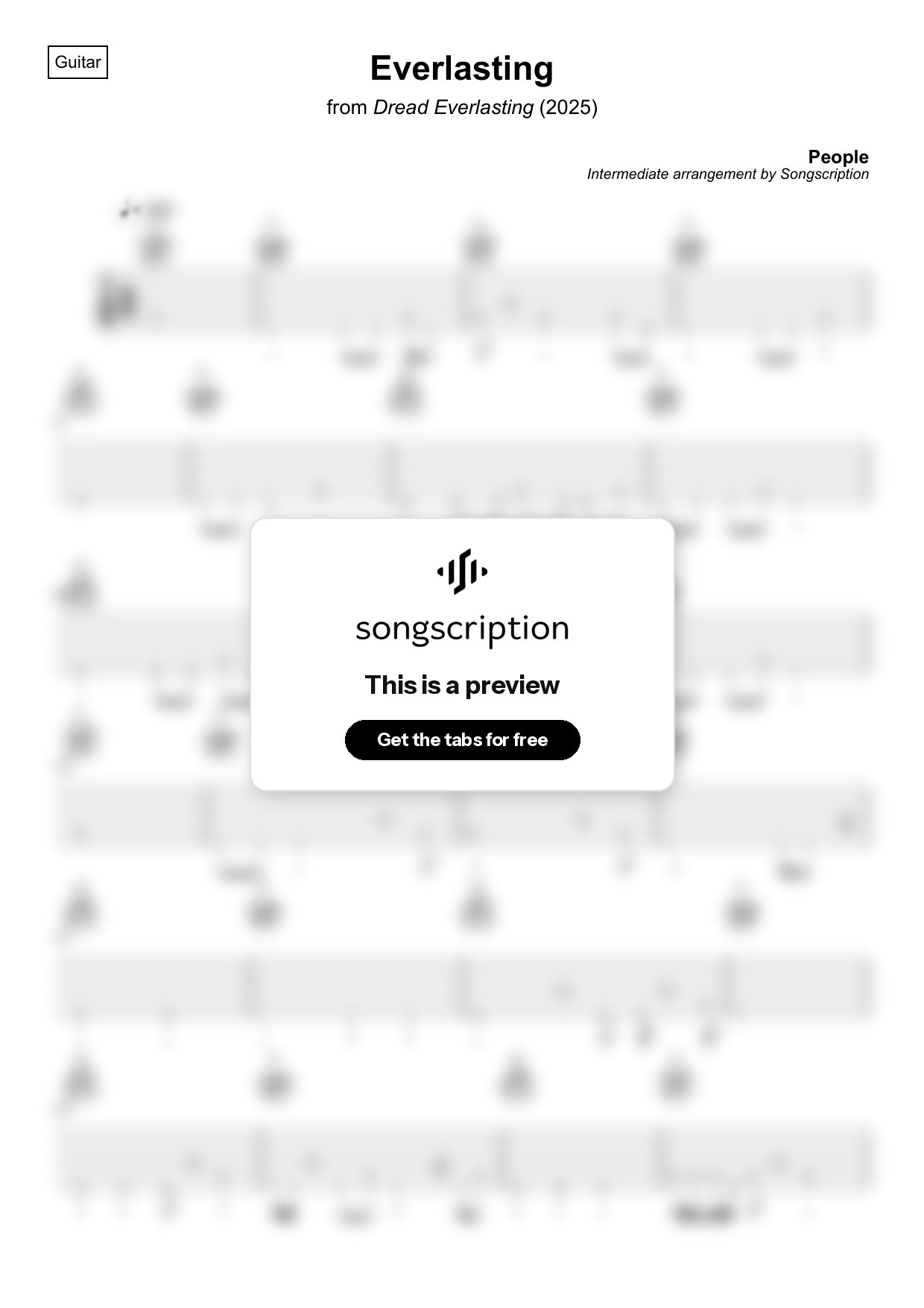 Intermediate Acoustic Guitar Tabs for "Everlasting" by People