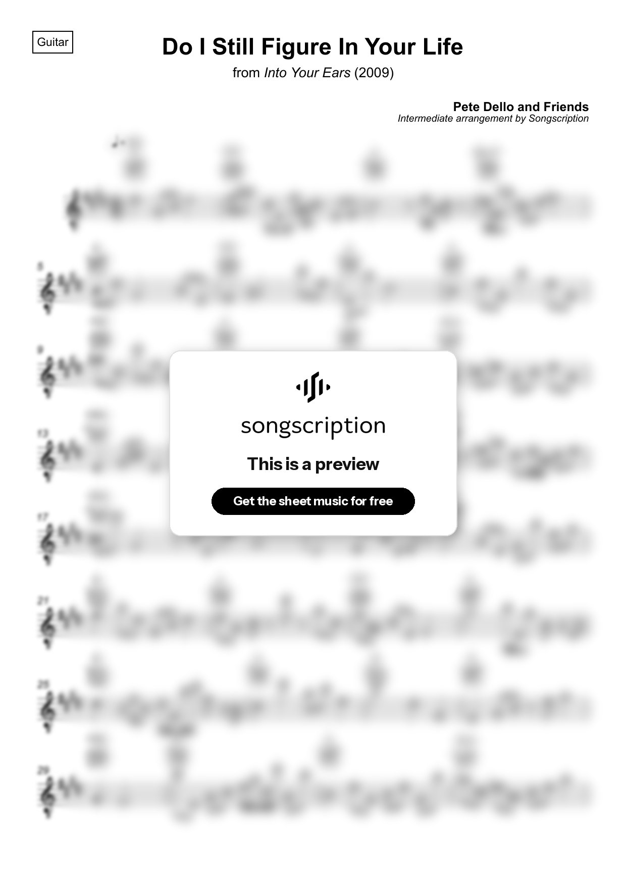 Intermediate Acoustic Guitar Sheet Music for "Do I Still Figure In Your Life" by Pete Dello and Friends