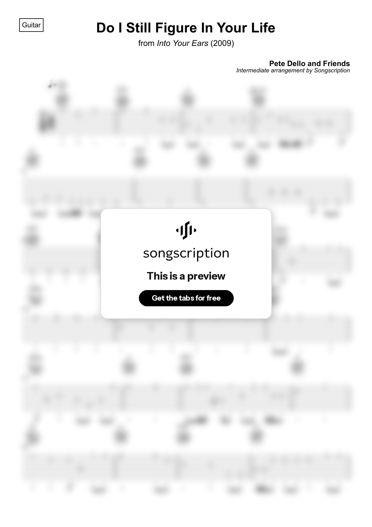 Intermediate Acoustic Guitar Tabs for "Do I Still Figure In Your Life" by Pete Dello and Friends