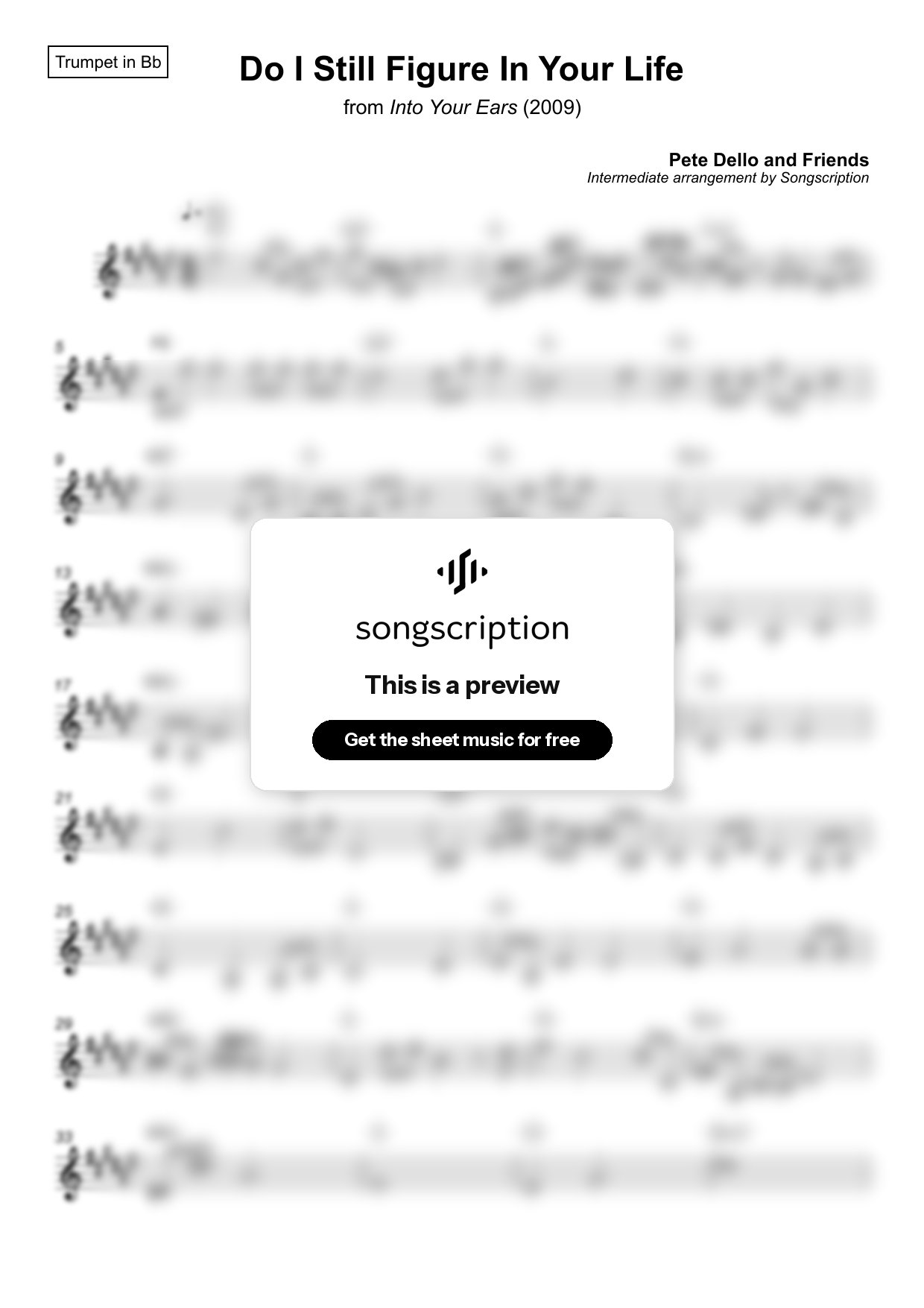 Intermediate Trumpet Sheet Music for "Do I Still Figure In Your Life" by Pete Dello and Friends