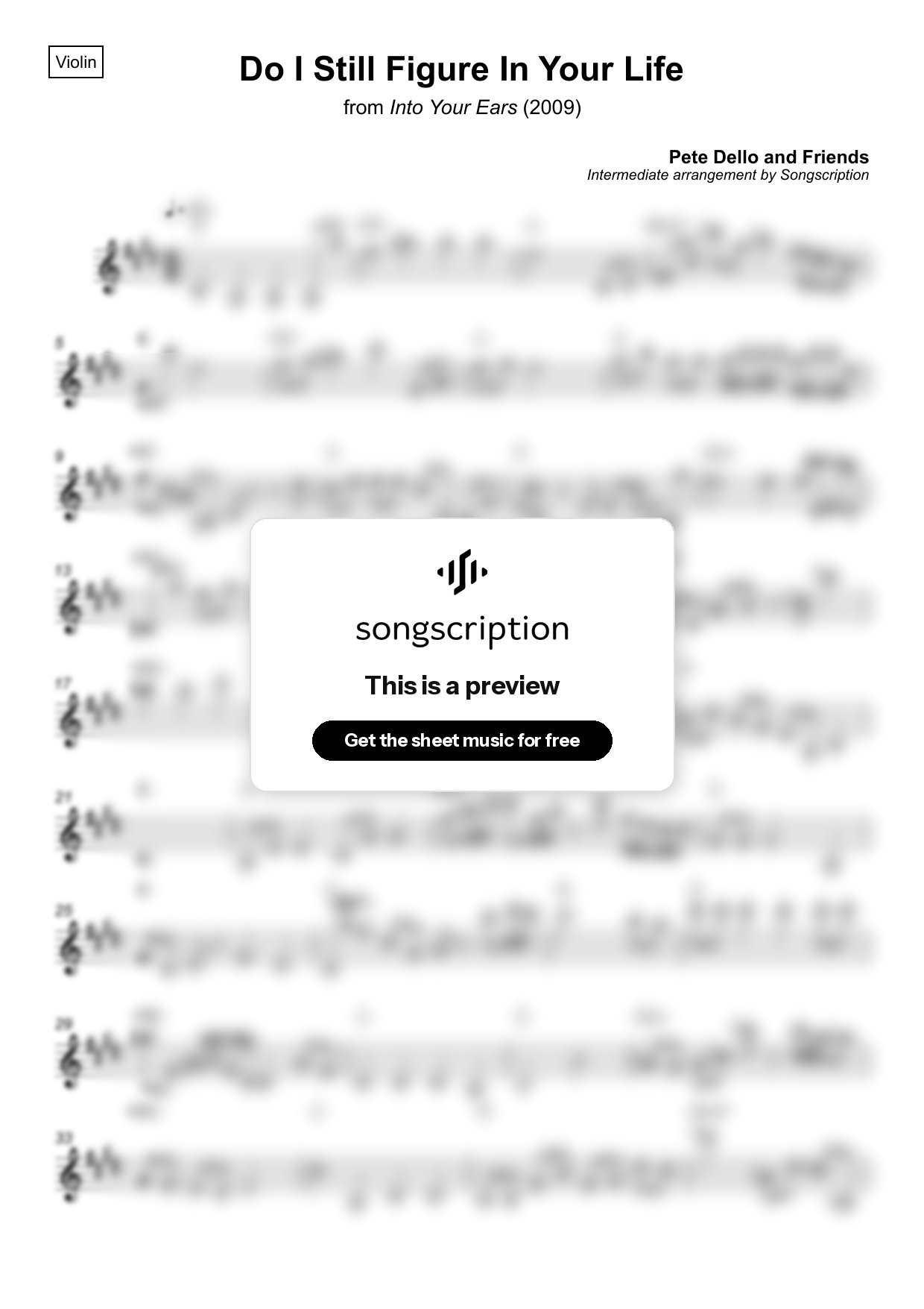 Intermediate Violin Sheet Music for "Do I Still Figure In Your Life" by Pete Dello and Friends