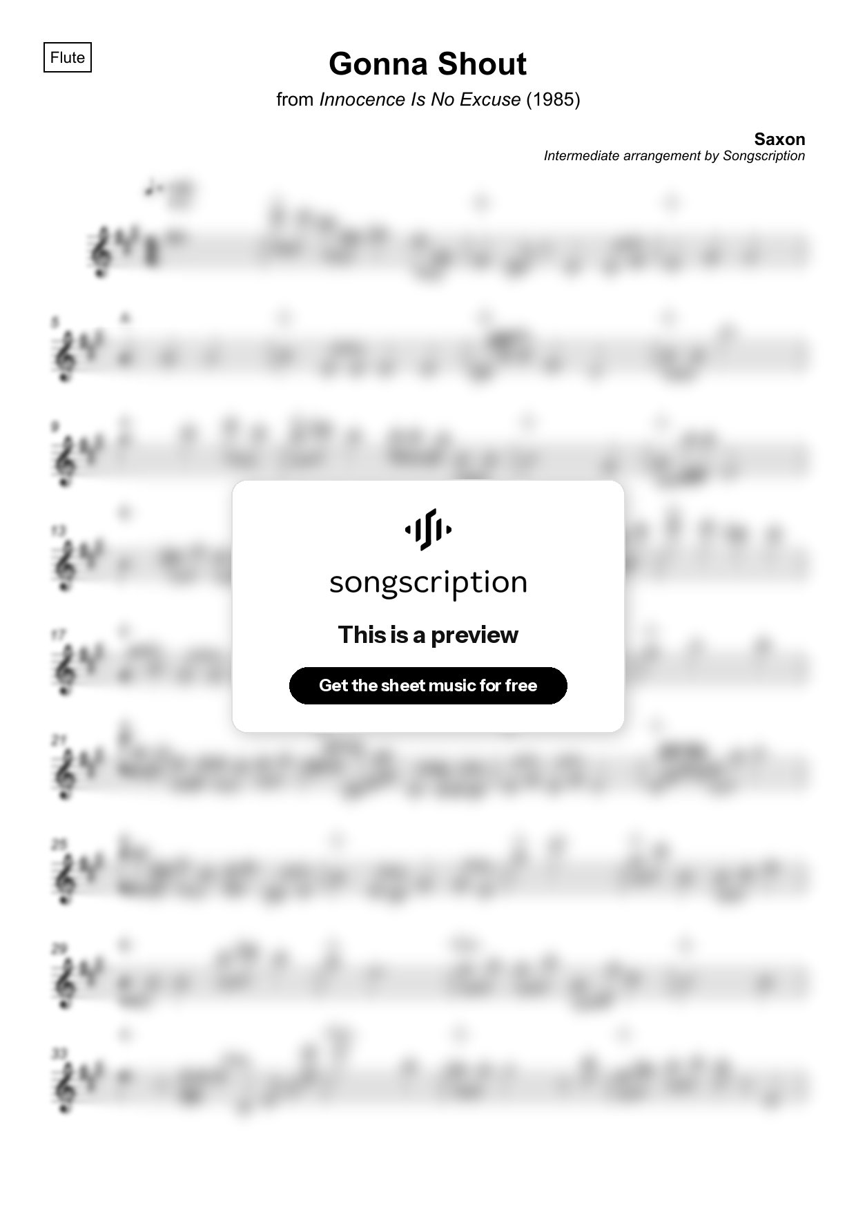 Intermediate Flute Sheet Music for "Gonna Shout" by Saxon