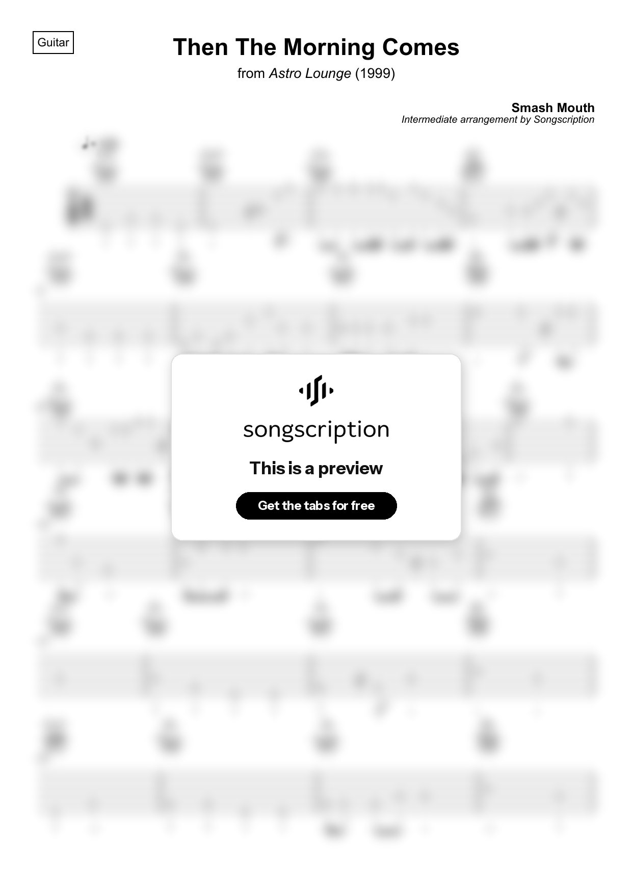 Intermediate Acoustic Guitar Tabs for "Then The Morning Comes" by Smash Mouth