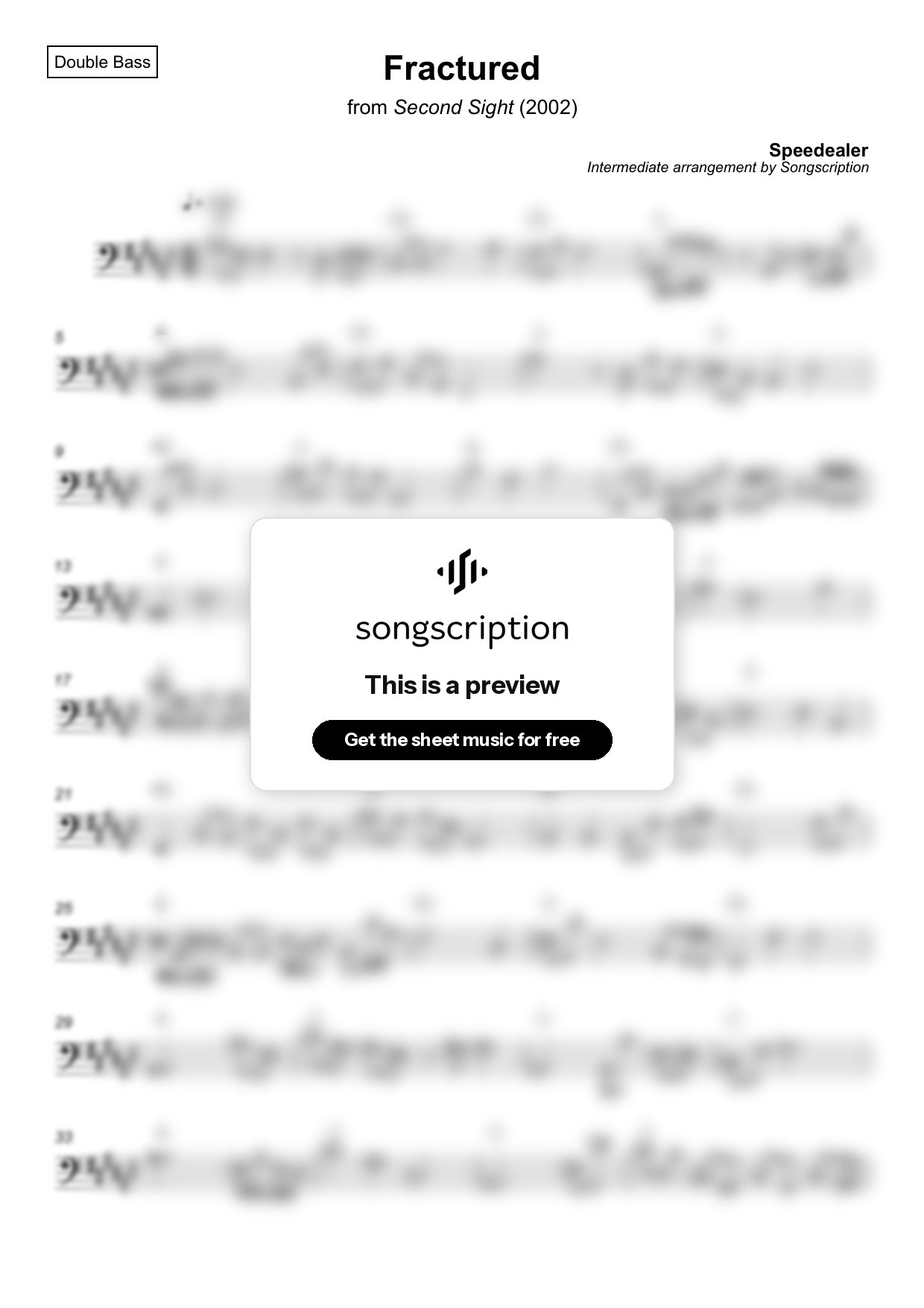 Intermediate Double Bass Sheet Music for "Fractured" by Speedealer