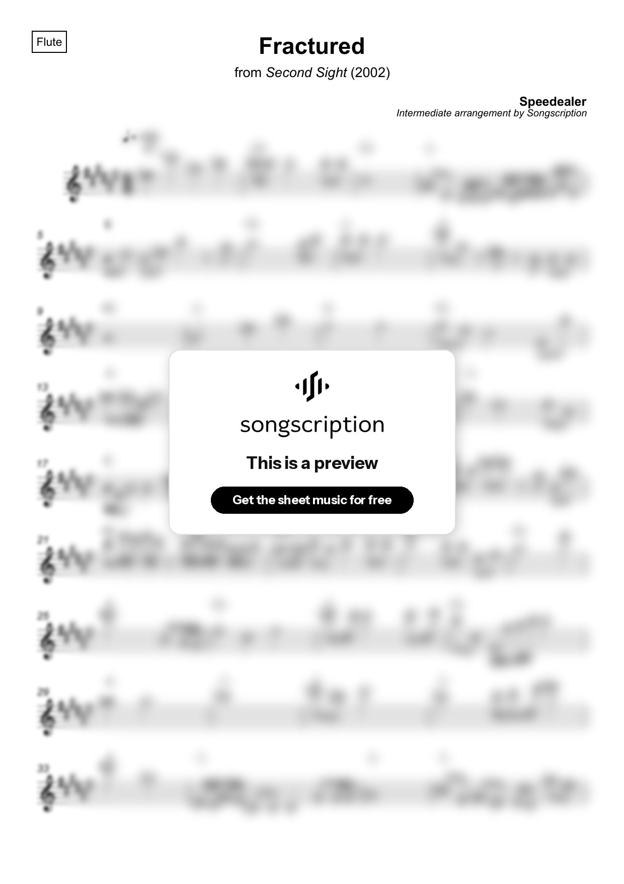 Intermediate Flute Sheet Music for "Fractured" by Speedealer