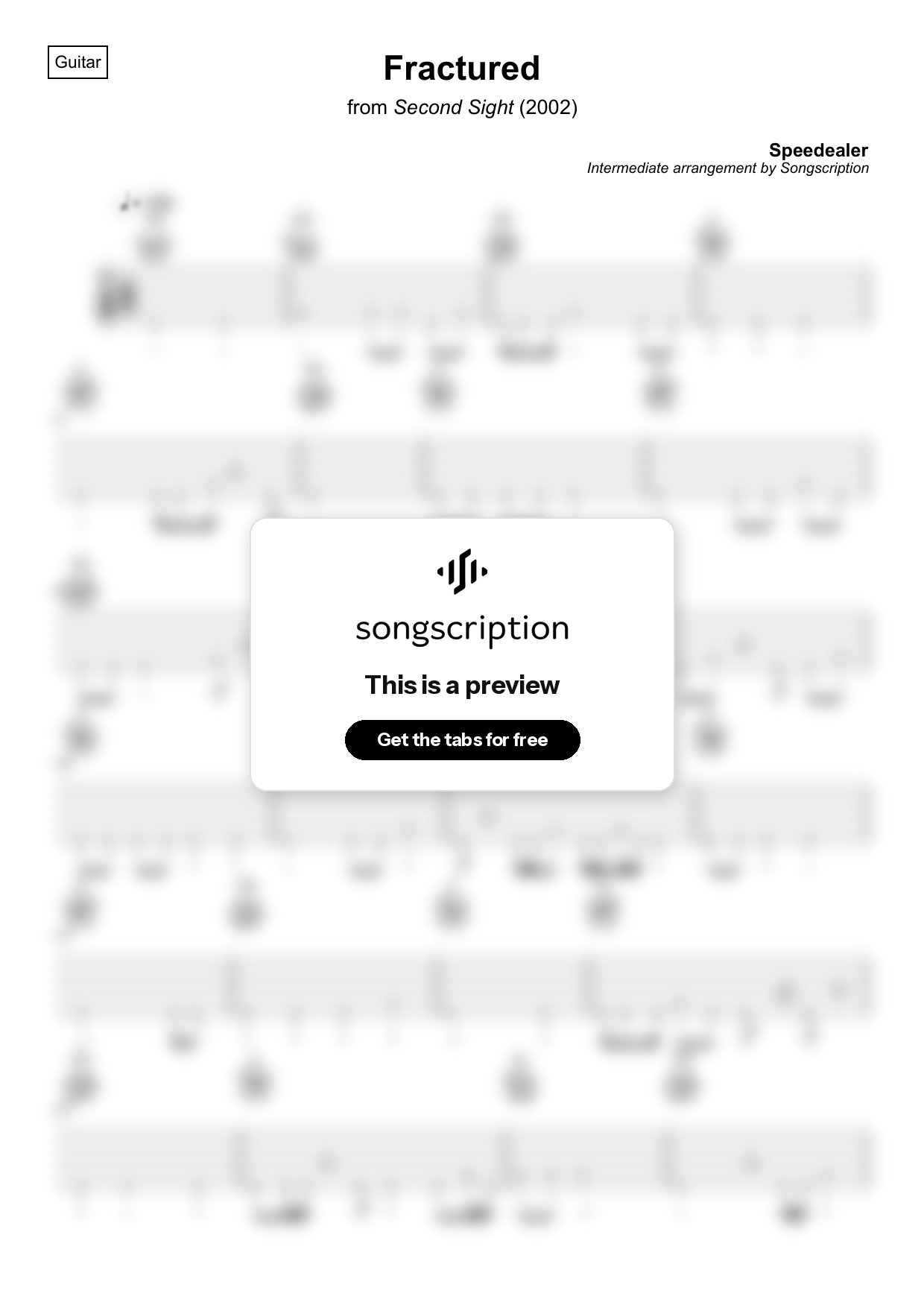 Intermediate Acoustic Guitar Tabs for "Fractured" by Speedealer