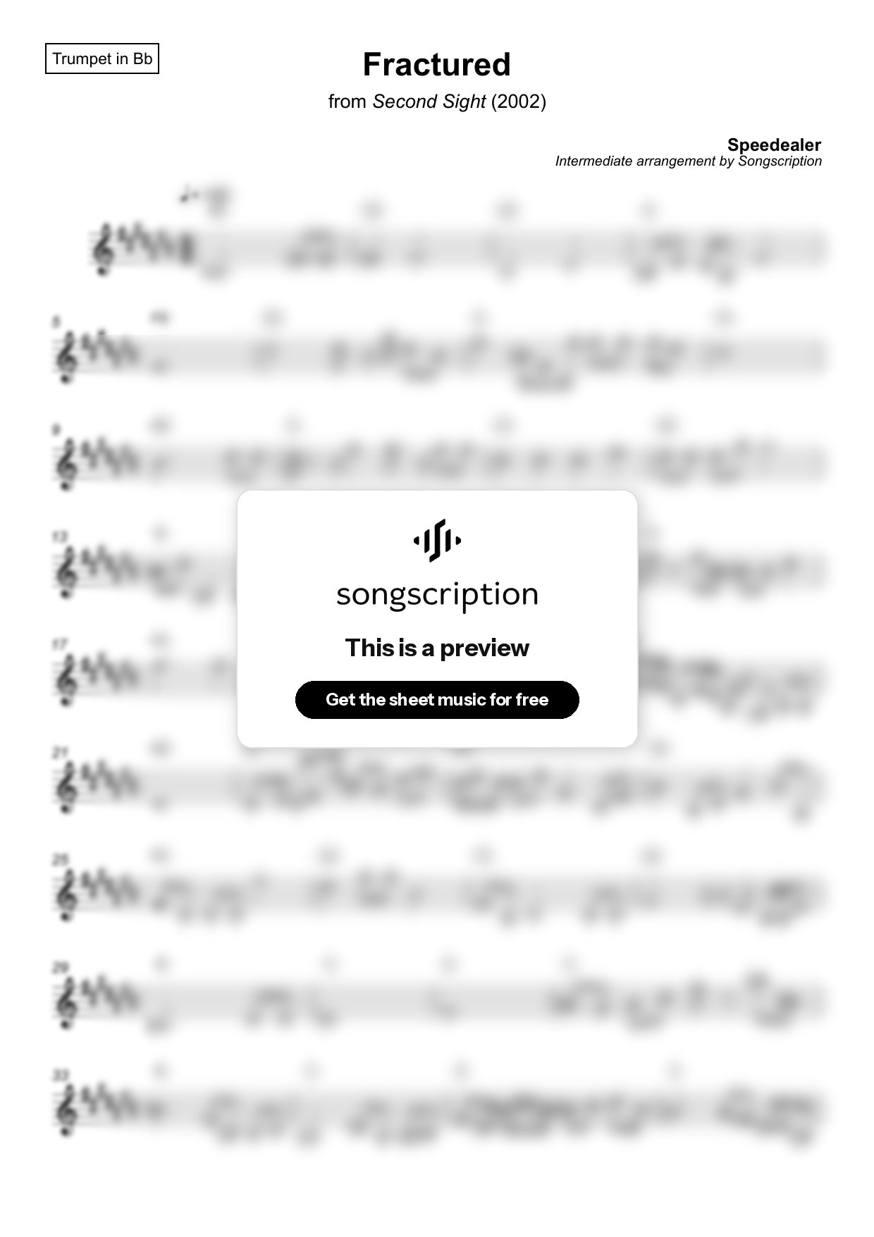 Intermediate Trumpet Sheet Music for "Fractured" by Speedealer