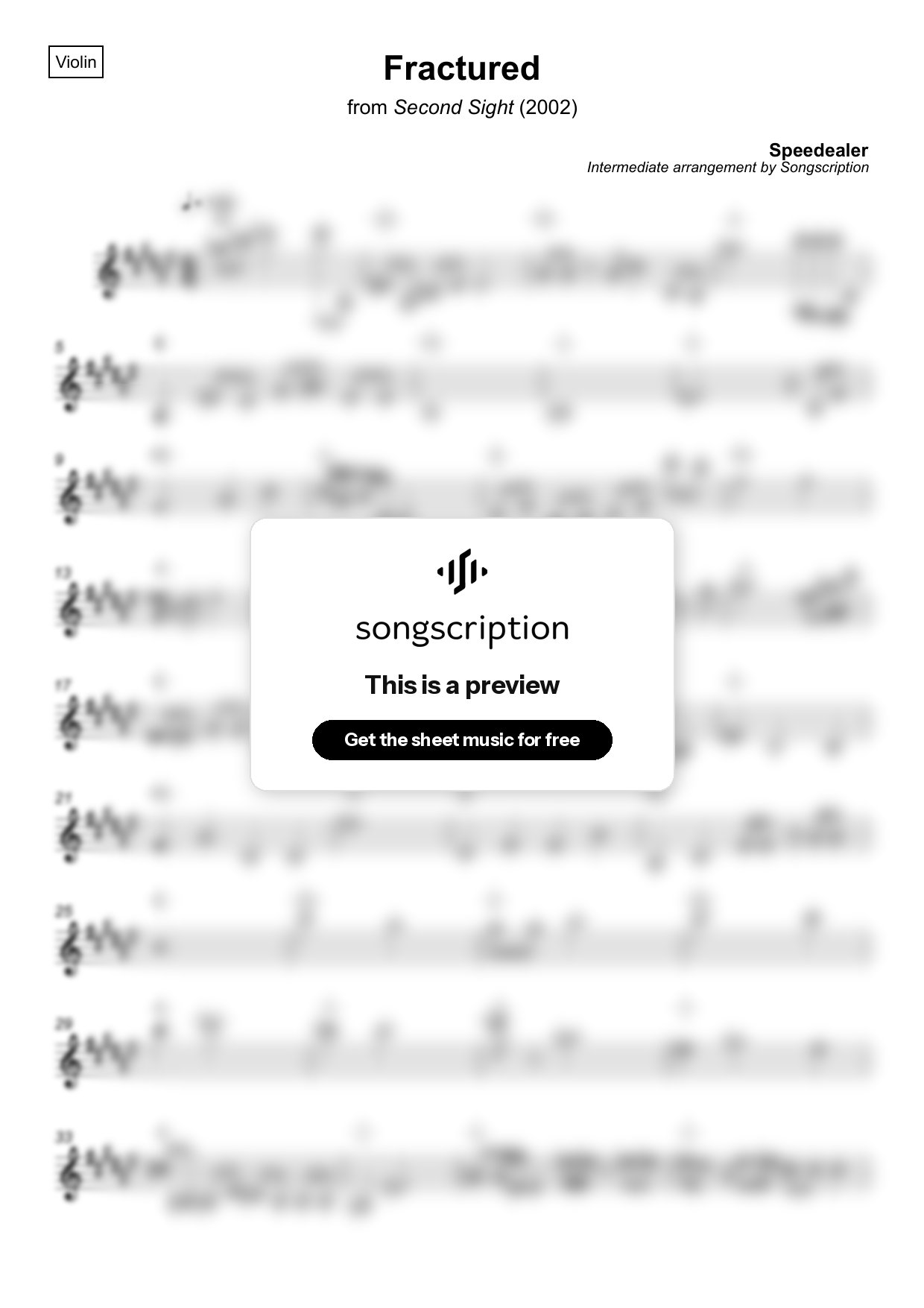 Intermediate Violin Sheet Music for "Fractured" by Speedealer