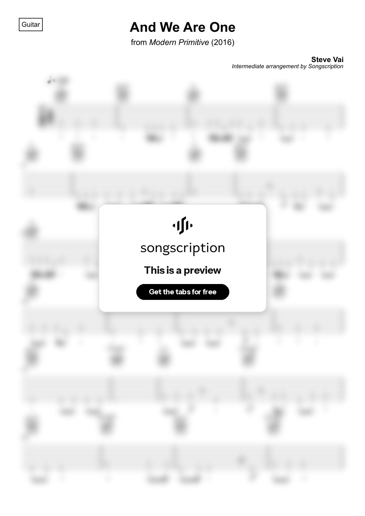 Intermediate Acoustic Guitar Tabs for "And We Are One" by Steve Vai