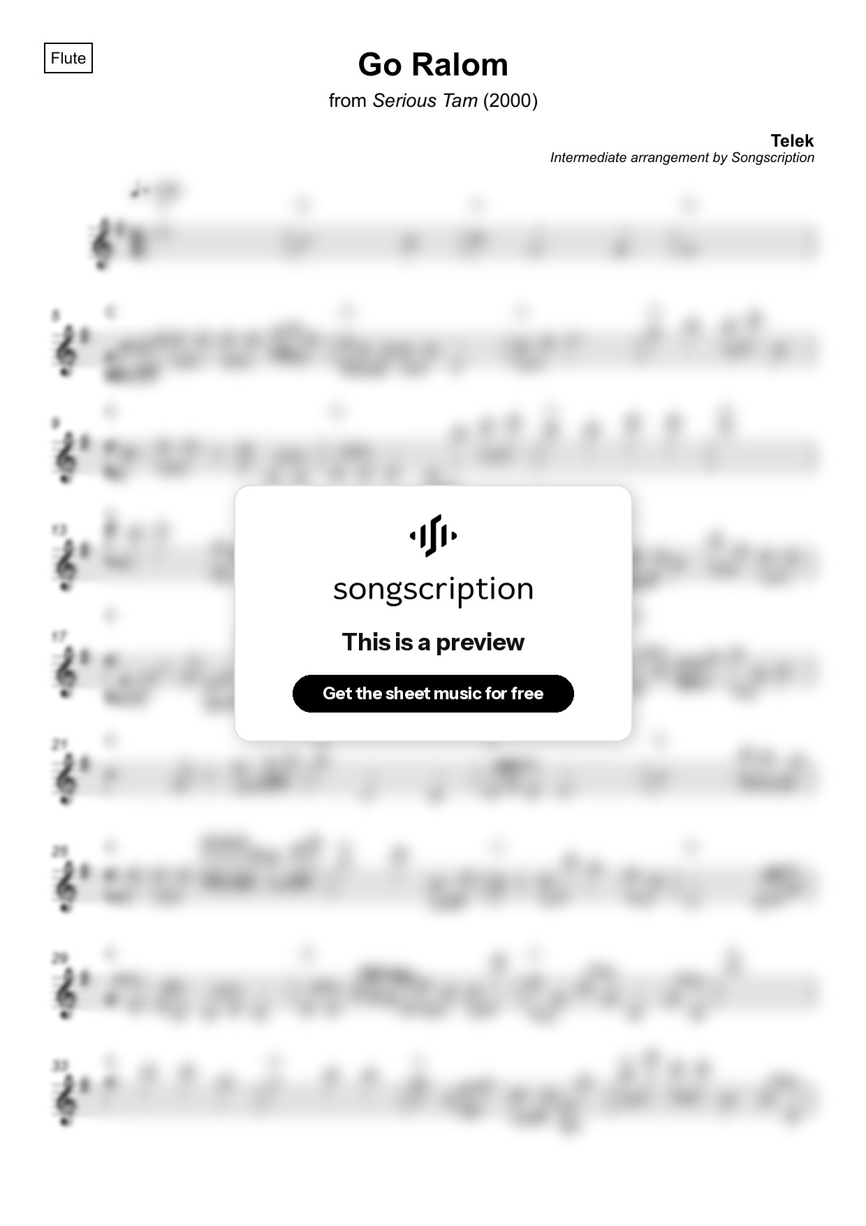 Intermediate Flute Sheet Music for "Go Ralom" by Telek