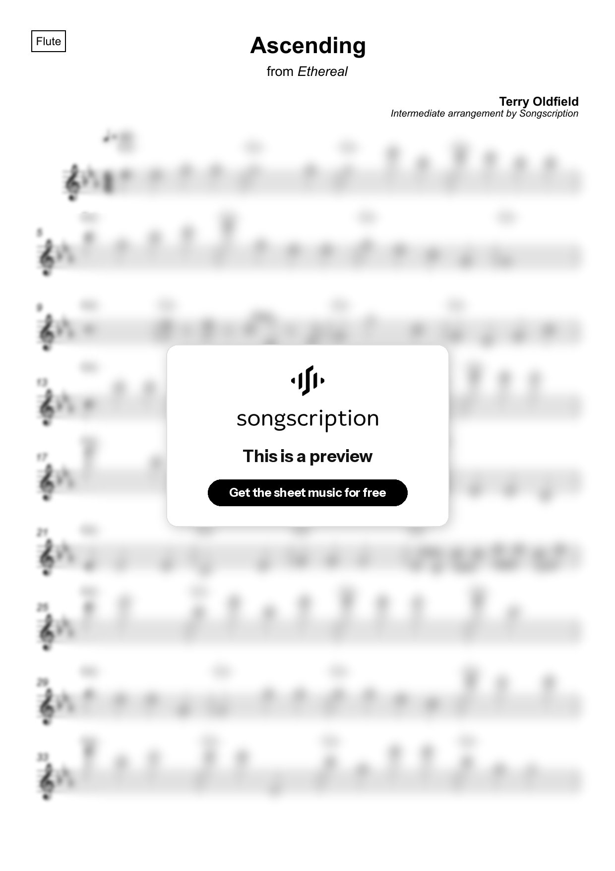 Intermediate Flute Sheet Music for "Ascending" by Terry Oldfield