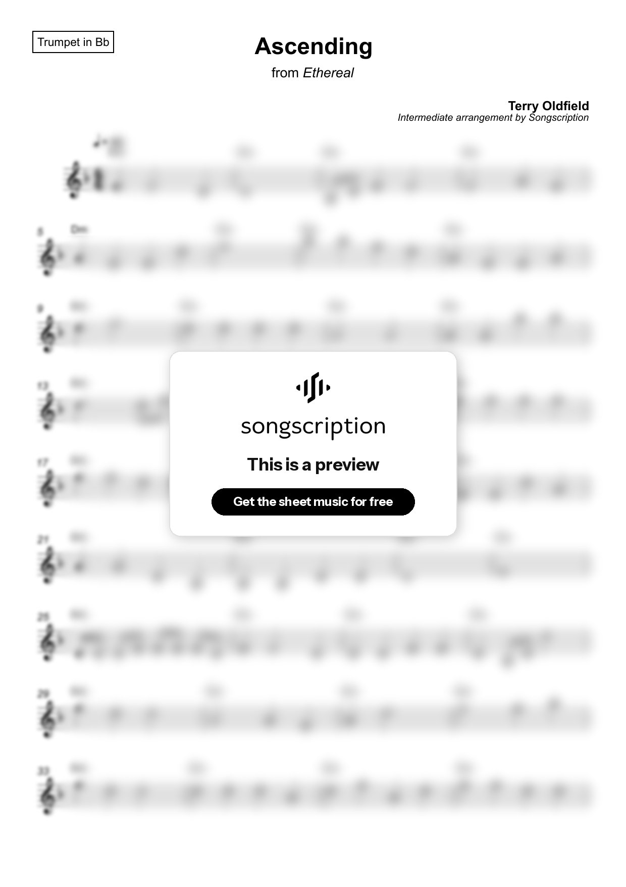 Intermediate Trumpet Sheet Music for "Ascending" by Terry Oldfield