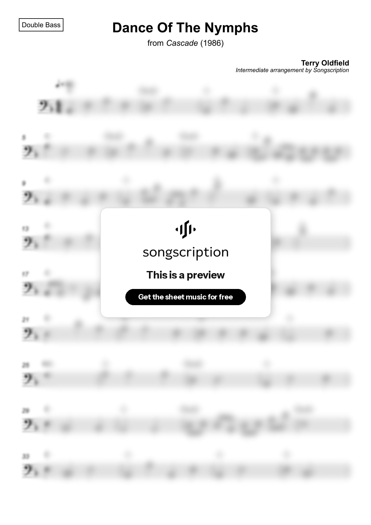 Intermediate Double Bass Sheet Music for "Dance Of The Nymphs" by Terry Oldfield