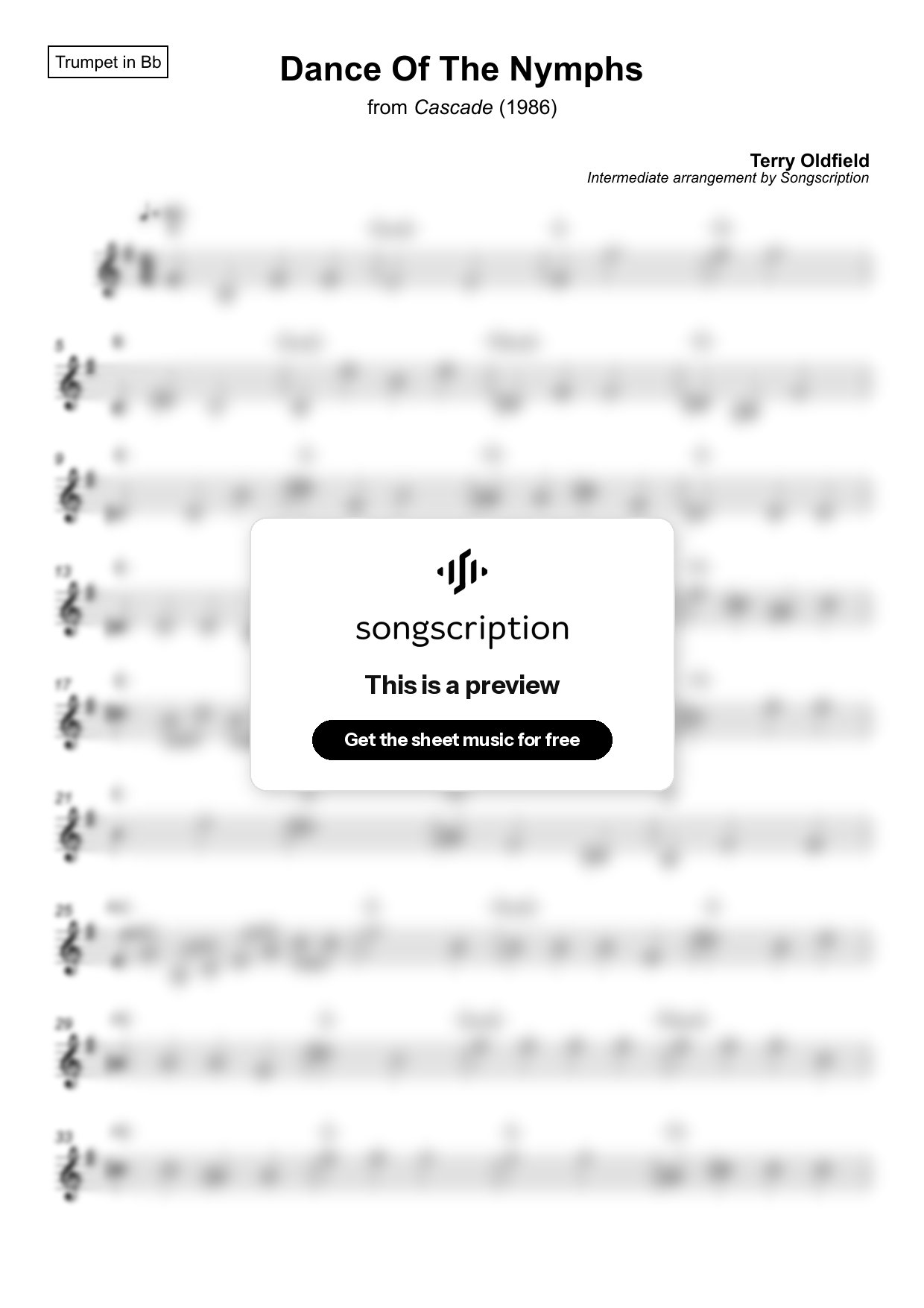 Intermediate Trumpet Sheet Music for "Dance Of The Nymphs" by Terry Oldfield