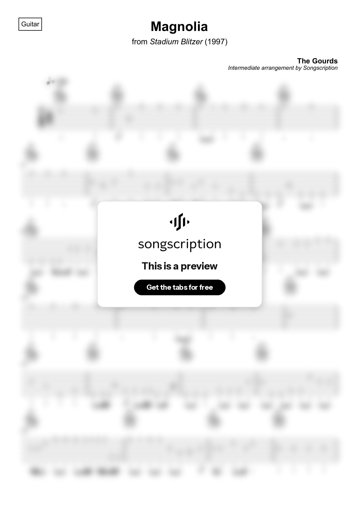 Intermediate Acoustic Guitar Tabs for "Magnolia" by The Gourds