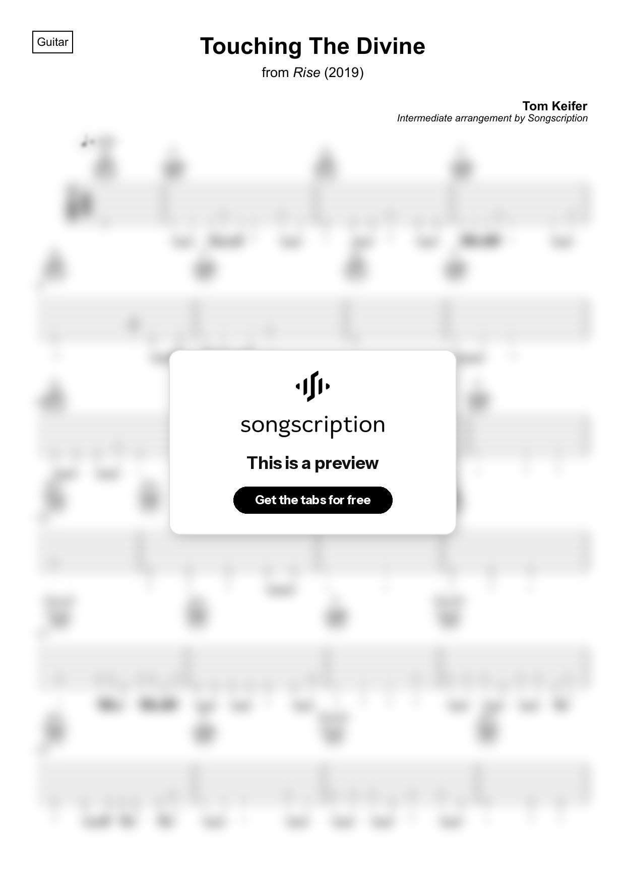 Intermediate Acoustic Guitar Tabs for "Touching The Divine" by Tom Keifer